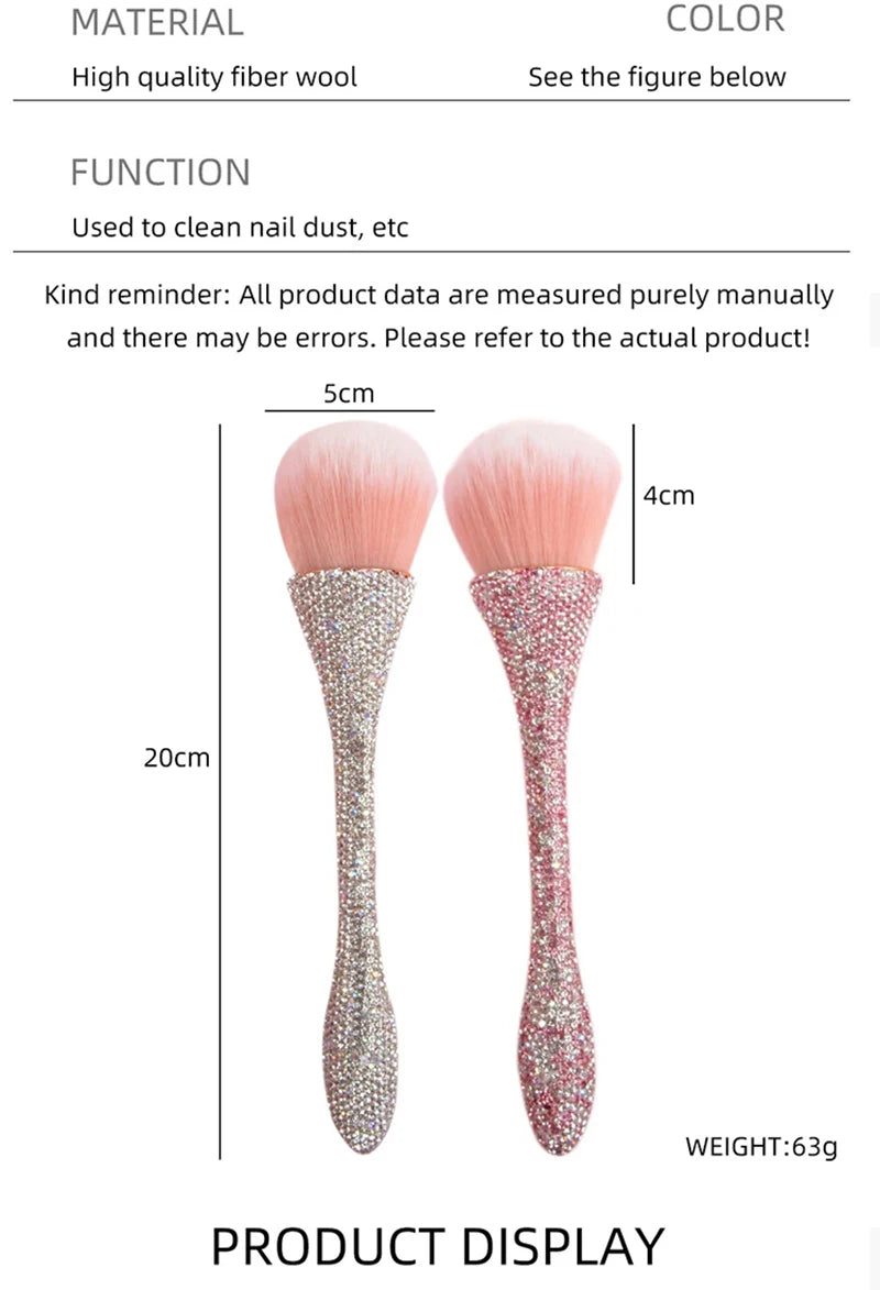 Rhinestone Nail Dust Brush Makeup Brush Large Face Powder Makeup Brushes Dust Powder Foundation Makeup Brush For Nail Makeup Too