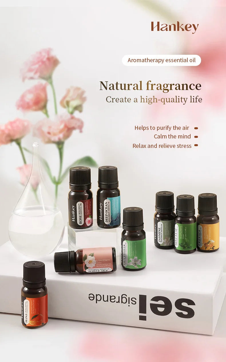 14 Lezzet 10ml Aroma Difüzör Hava Nemlendirici Ev Suda Çözünür Portakal Vanilya Gül Lavanta Koku Yağı için Esansiyel Yağlar