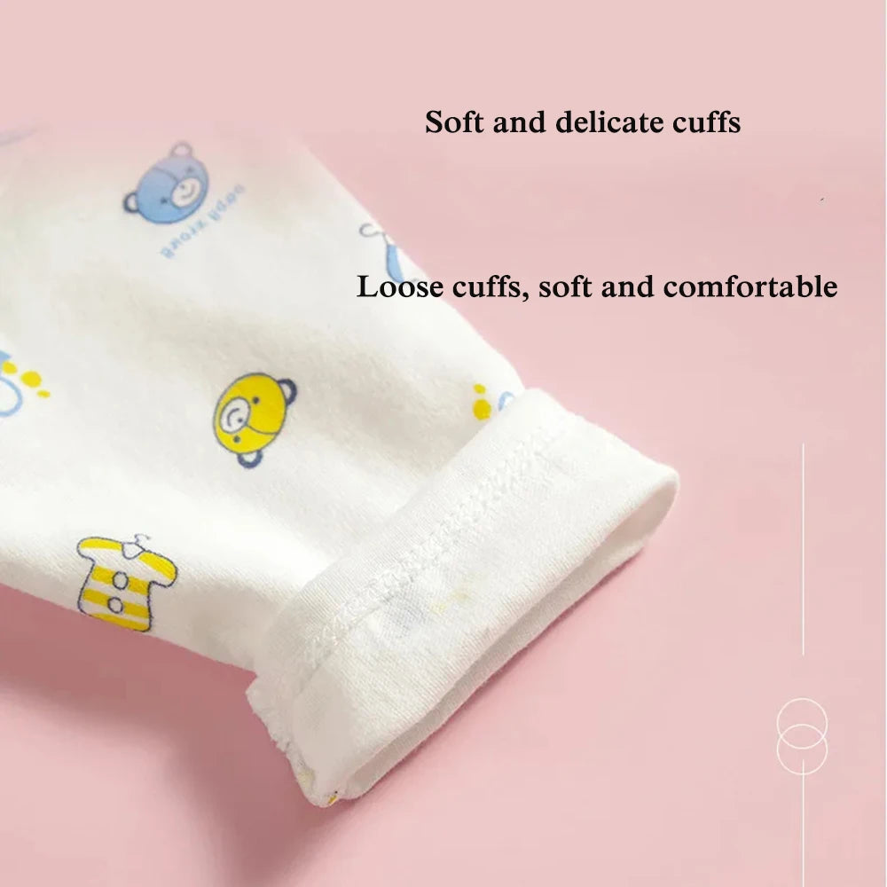 Vêtements pour bébés de 0 à 3 mois, sous-vêtements pour nouveau-nés, motif dessin animé, en coton, boutons, haut à manches longues et pantalon long pour filles et garçons