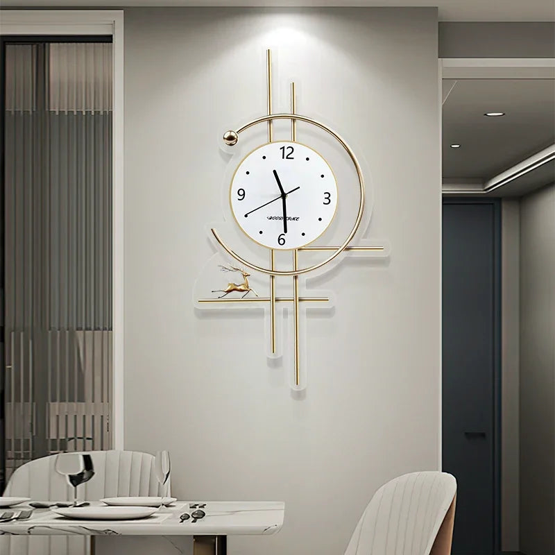 Horloge murale en métal pour salle de bain, salon, design xénomorphe, montre murale créative et tendance, motif paon, décoration de chambre