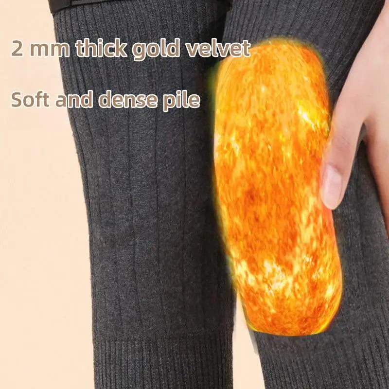 1 Pair Thermal Cashmere Knee Leg Warmers Stretchy Knee Brace Winter Warm Leg Sleeves Kneepads Muscle Joint Care Knee Support Pad