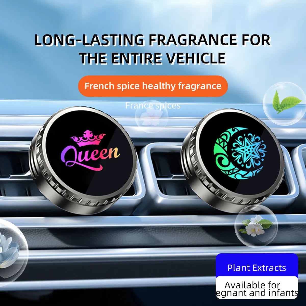 Cologne Car Air Outlet Aromatherapy Solid Fragrance Diffuser Accessories Car Air freshener Dual-purpose vent clip and charm