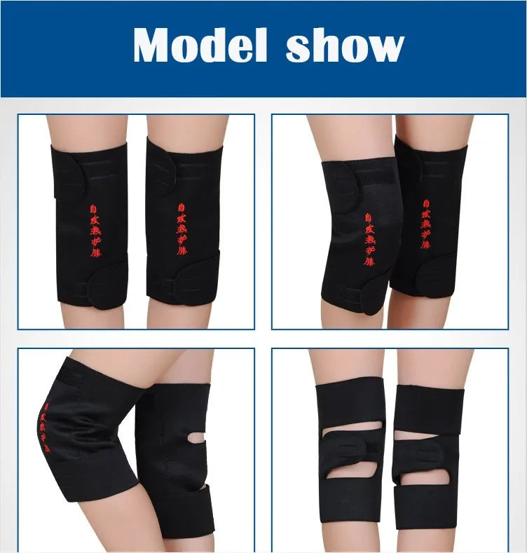 1 Pair Knee Brace Support Pads Adjustable Tourmaline self-heating magnetic therapy Knee Protective Belt Arthritis Knee Massager