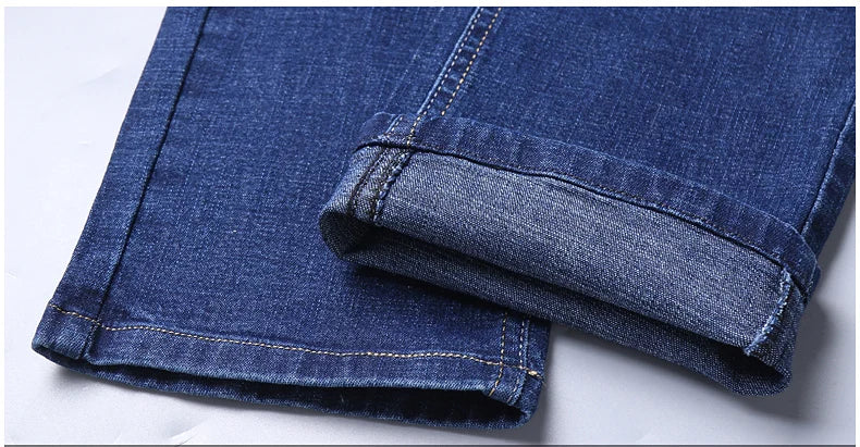 Jeans droits pour hommes, nouvelle collection 2024, pantalon slim extensible, confortable et doux, pantalon en denim pour hommes, vêtements de marque
