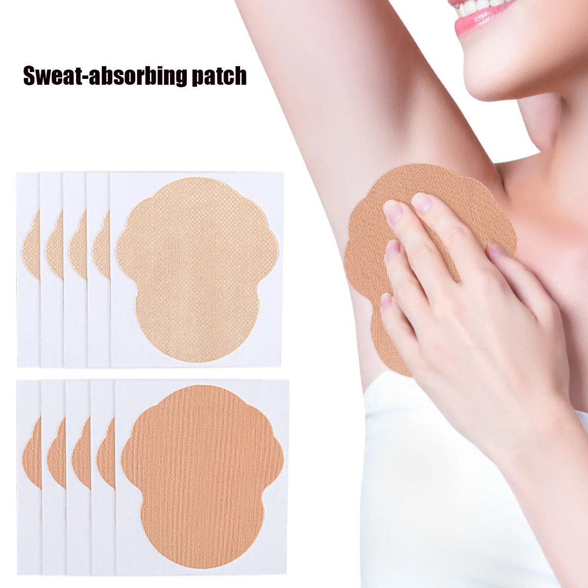 10 Pieces Summer Disposable Sweat Absorbing Stickers Thin Underarm Sweatband,Invisible And Seamless Elastic Cotton Fabric