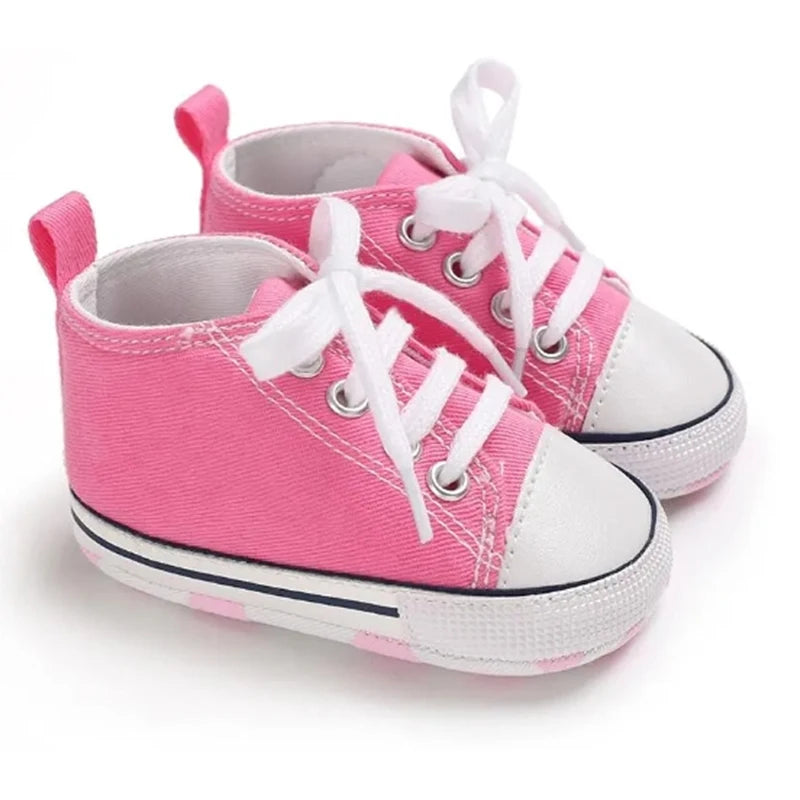 Chaussures bébé garçon fille, baskets classiques en toile décontractées, semelle souple, antidérapantes, pour nouveau-né, premier pas, D2486