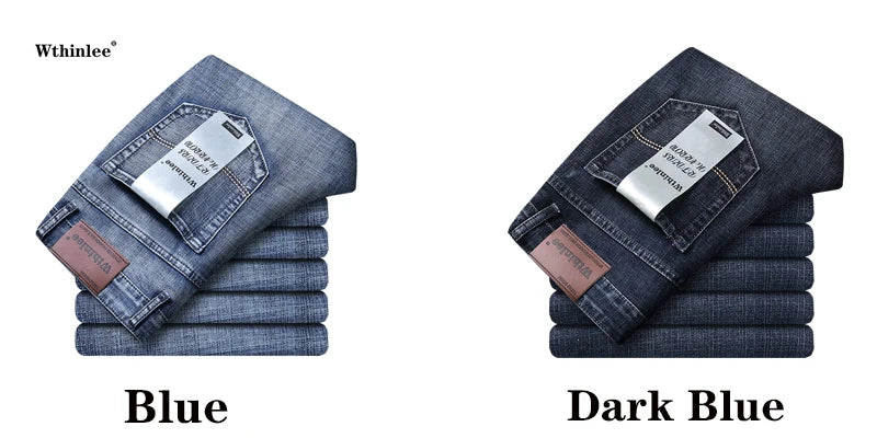 New Jeans Men Classical Jean High Quality Straight Leg Male Casual Pants Plus Size 30-40 Cotton Denim Trousers Ropa Hombre