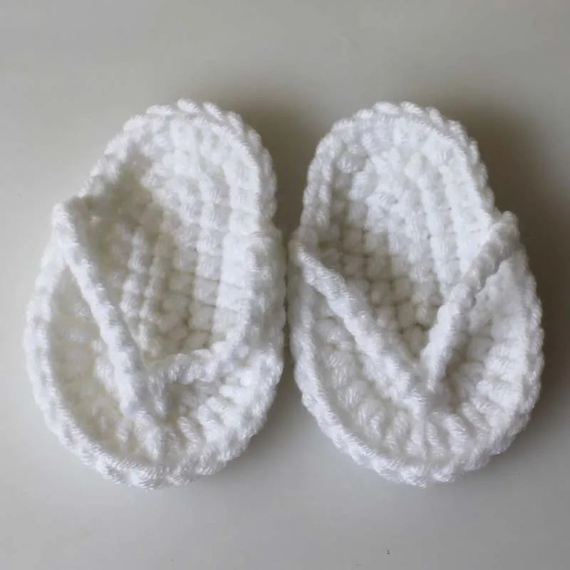 Newborn Photography Prop Accessories 1 Pair Baby Knitted Slippers Mini Handmade Crochet Shoes Boys Girls Fotografia Flip-flops