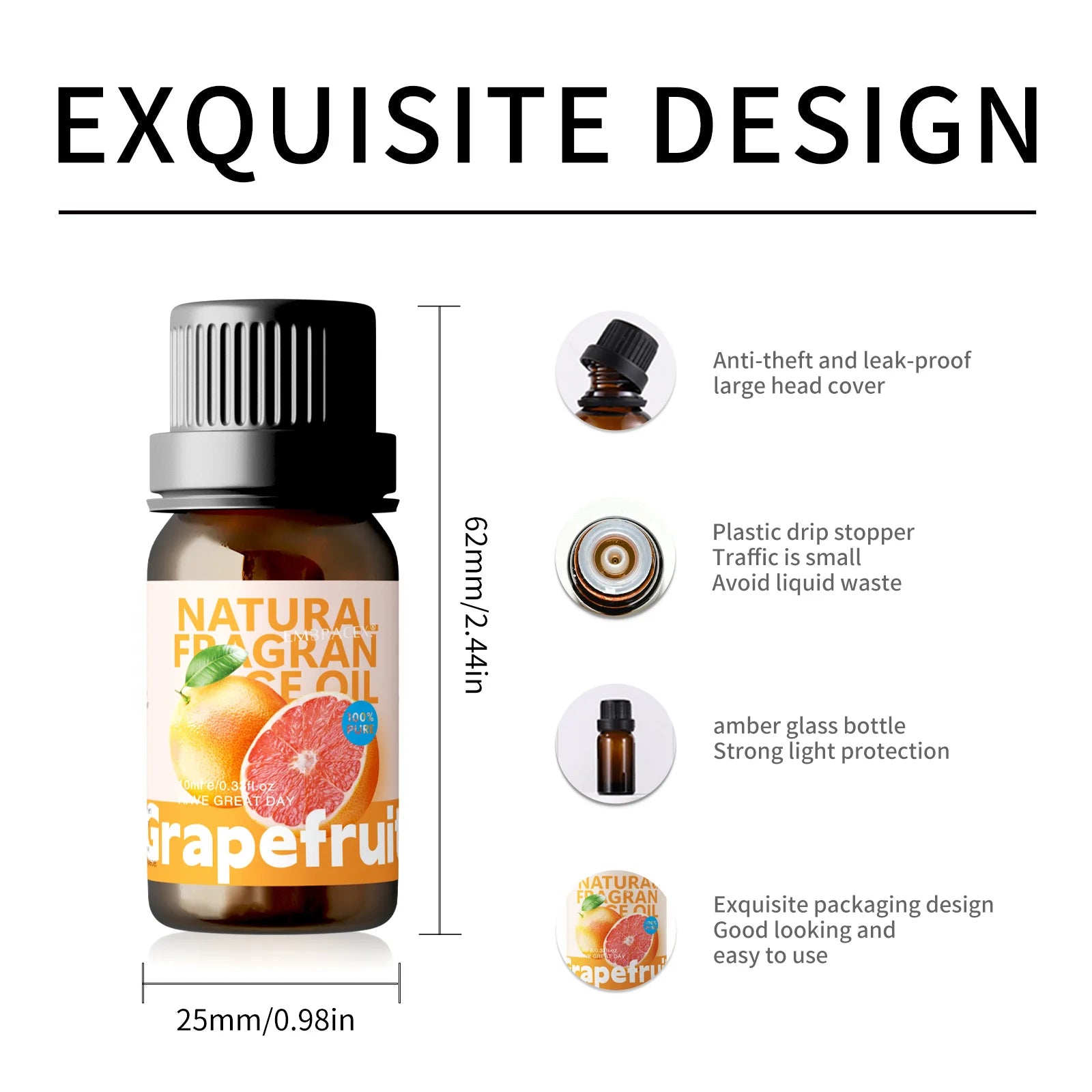 10ml Grapefruit Fragrance Essential Oils Grapefruit Perfume In car fragrance Funny Gifts car smell