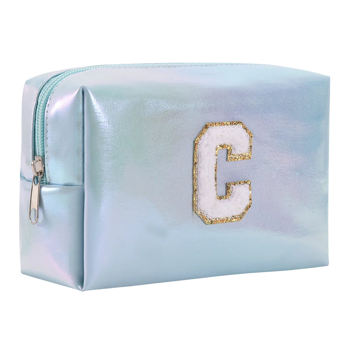 Personalized Initial Makeup Bag,Letter Zipper Cosmetic Bag for Womens,Preppy Makeup Bags,Makeup Pouch, Travel Makeup Bags