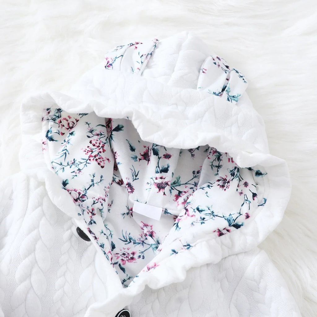 0-18 months Spring and Autumn New Newborn Baby Boys and Girls with Small Flower Ears Single breasted Long sleeved Cute jumpsuit