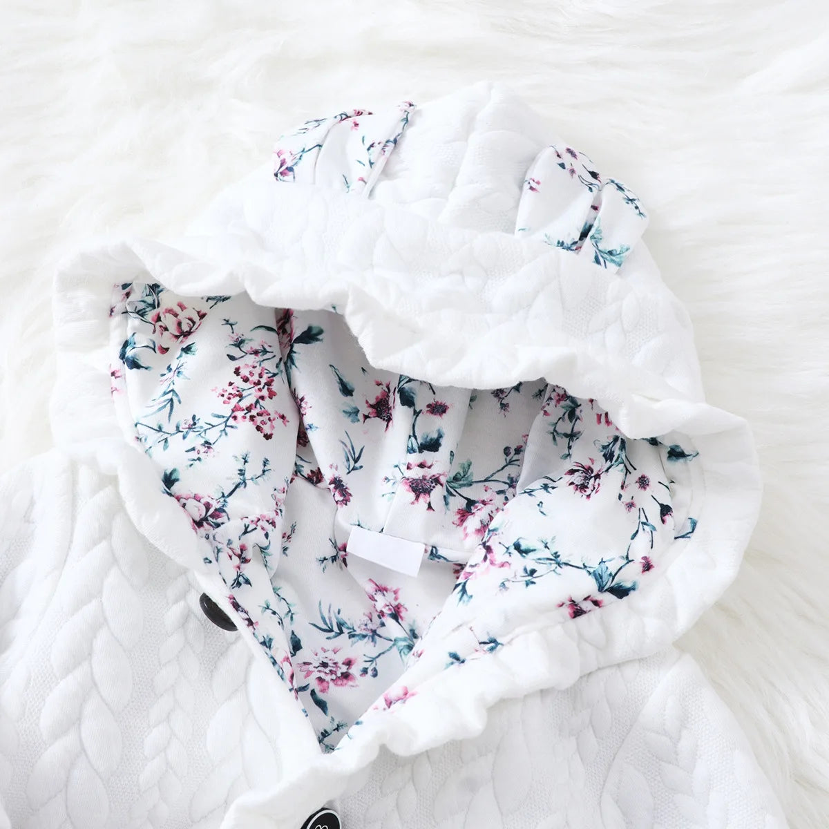 0-18 months Spring and Autumn New Newborn Baby Boys and Girls with Small Flower Ears Single breasted Long sleeved Cute jumpsuit