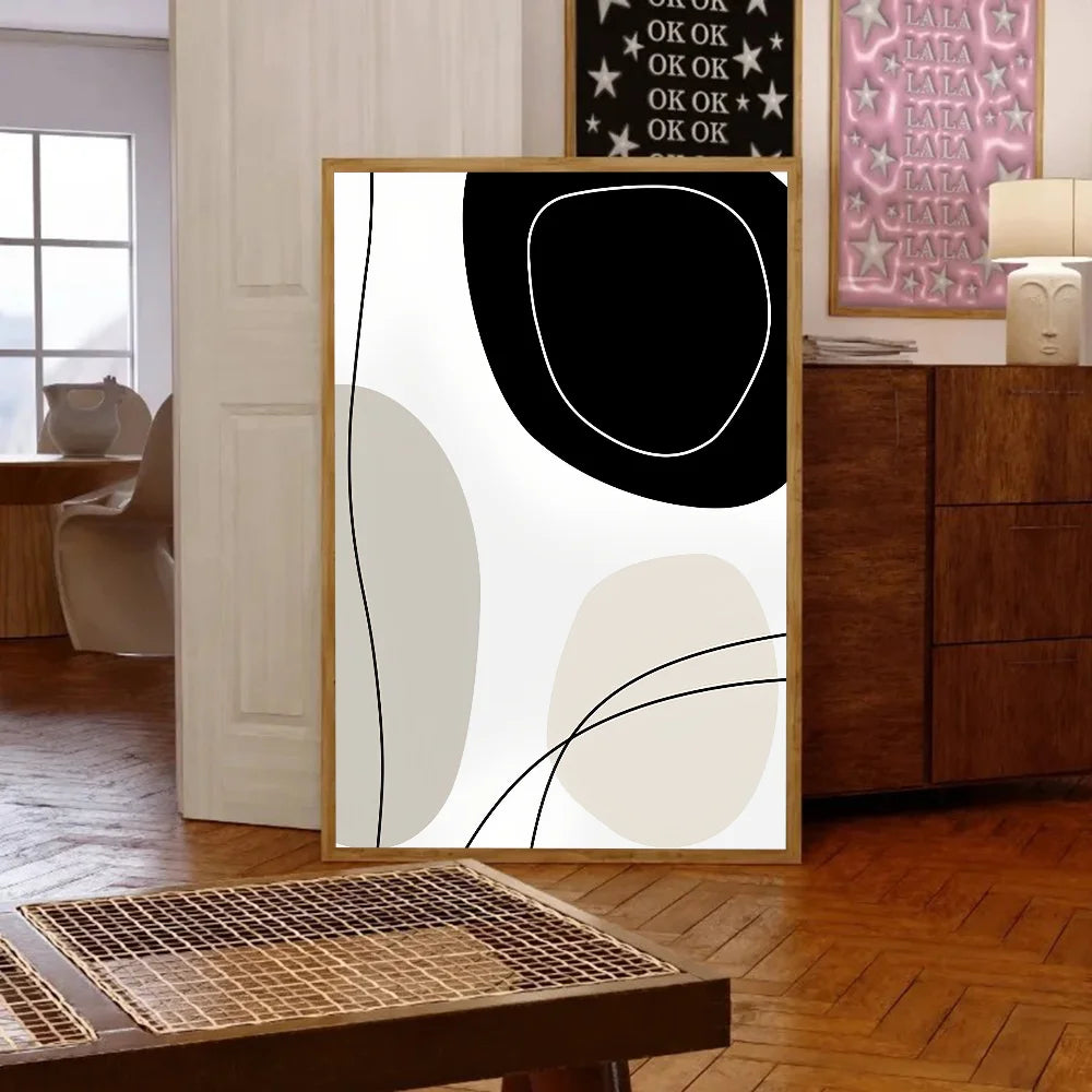 Abstract Bohemian Wall Art Poster Boho Poster Self-adhesive Art Waterproof Paper Sticker Coffee House Bar Room Wall Decor
