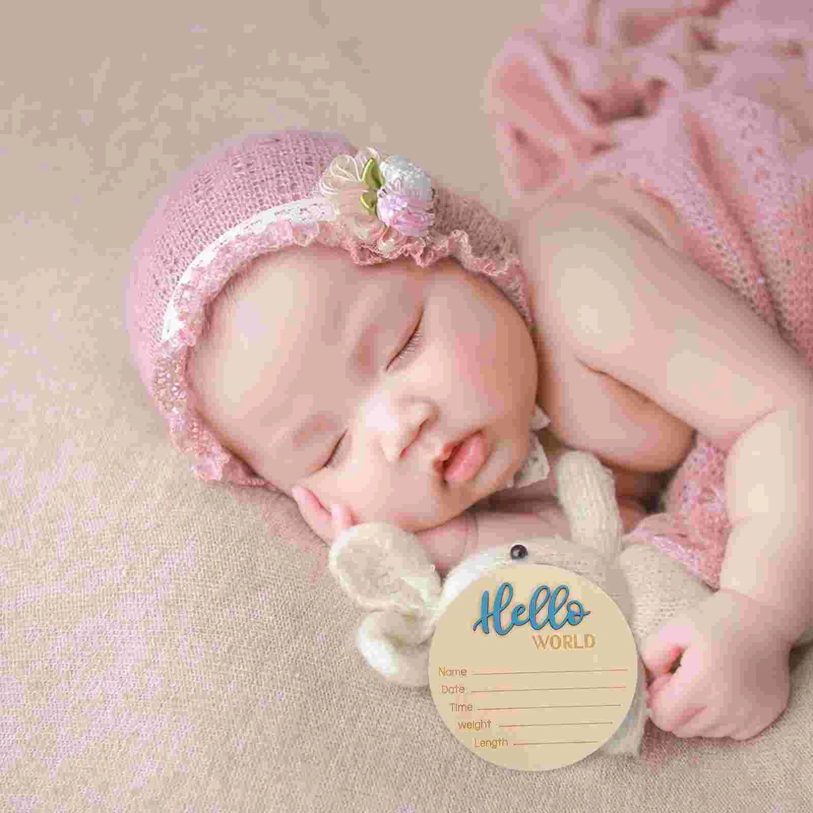 Baby Birth Announcement Sign Newborn Name Sign Baby Photography Prop Wooden Birth Announcement Sign