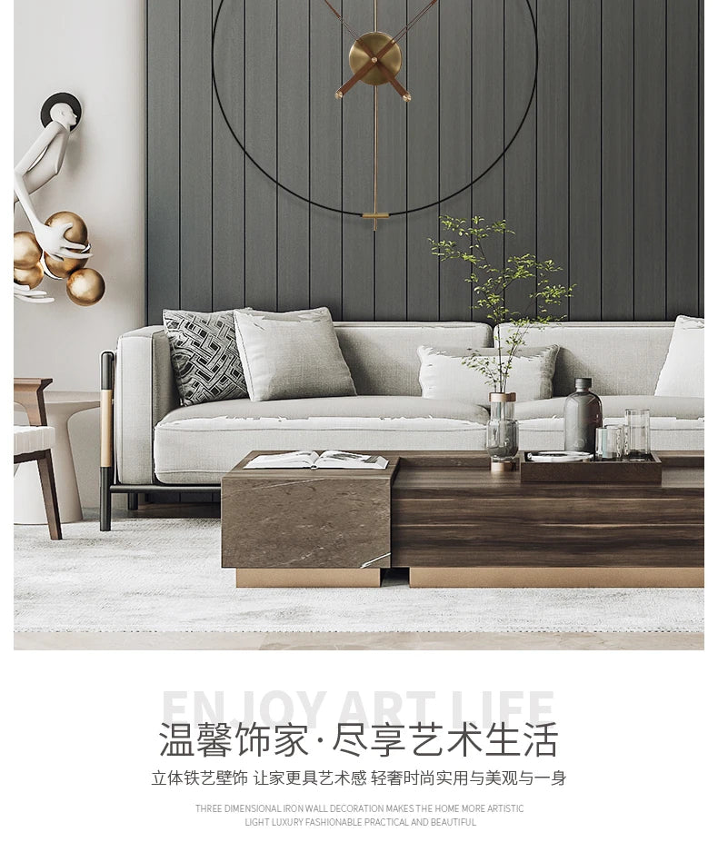 Interior Art Mural Wall Clocks Modern Round Fashion Design Wall Watch Nordic Restaurant Relogio De Parede Living Room Decoration