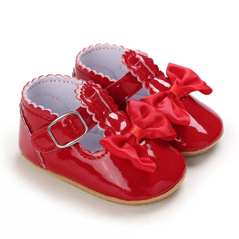 New Fashion Newborn Red Baby Shoes Non-slip Cloth Bottom Shoes For Girls Elegant And Noble Leisure Baby First Walking Shoes