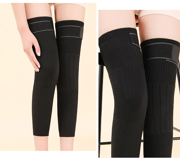 1 Pair Thermal Cashmere Knee Leg Warmers Stretchy Knee Brace Winter Warm Leg Sleeves Kneepads Muscle Joint Care Knee Support Pad