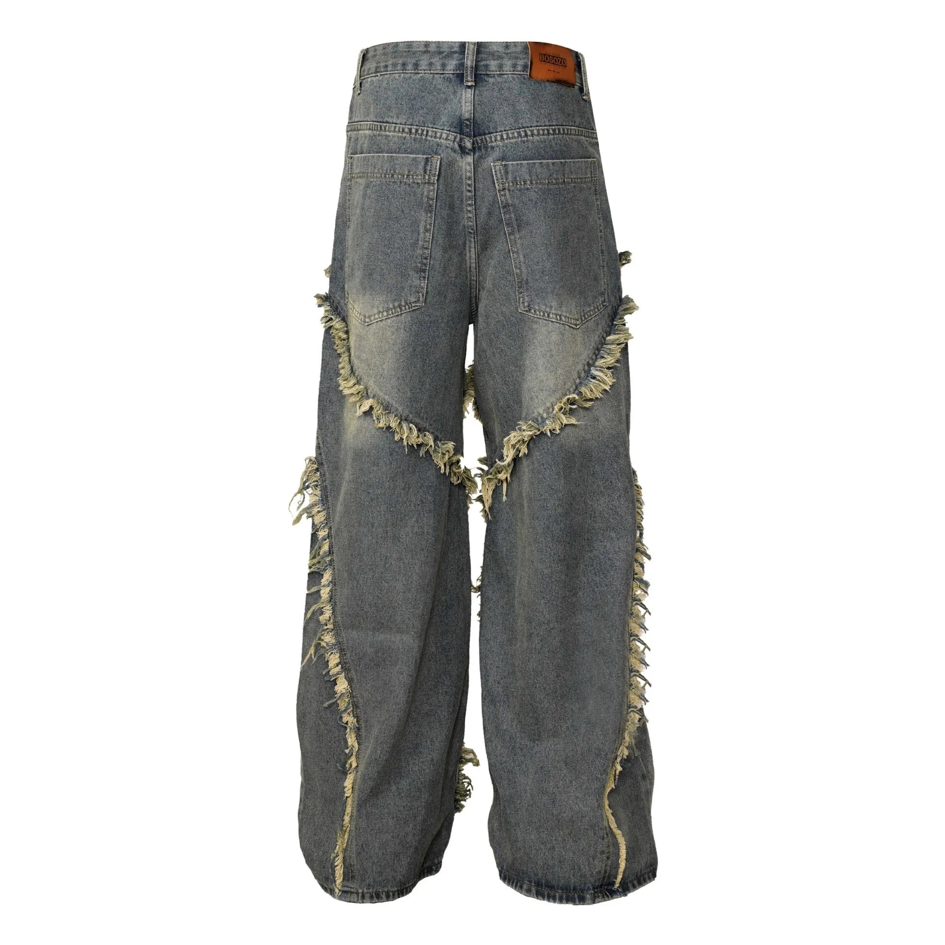 Raw Edges Black Jeans Men Clothing Fashion Street Harajuku Hip Hop Vintage Jeans for Men Casual Versatile Pants Baggy Jeans