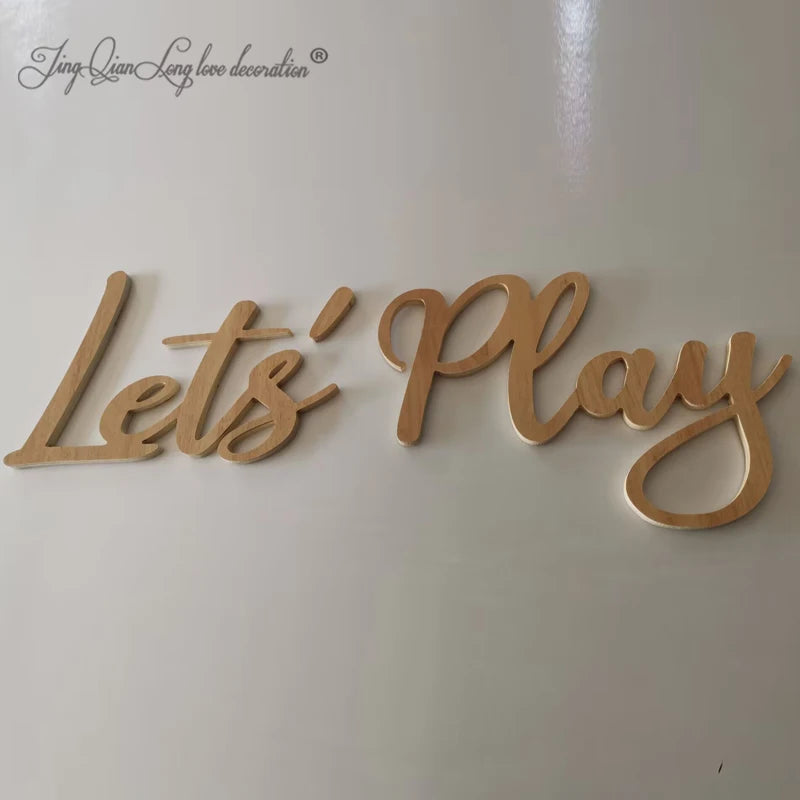 Panneau mural « Jouons » – Décoration de salle de jeux pour enfants – Décoration murale pour chambre d'enfant