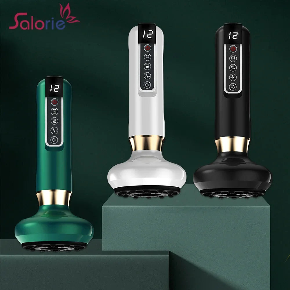 Masseur électrique à ventouses à 12 niveaux, ventouse sous vide, Gua Sha, anti-cellulite, grattage, chauffage, amincissement du corps, thérapie de massage