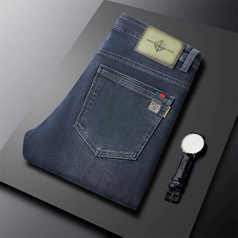 2025 New Men's Loose (Slightly Stretchy) Jeans, Casual And Versatile, High And Slim Straight Leg Pants That Can be Worn All Year