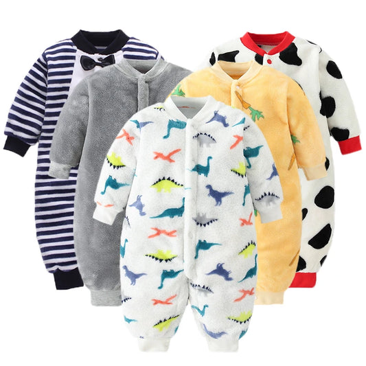 Vêtements de printemps et d'hiver pour nouveau-né, veste pour bébé, combinaison pour garçon, flanelle douce, vêtements pour bébé de 0 à 18 mois