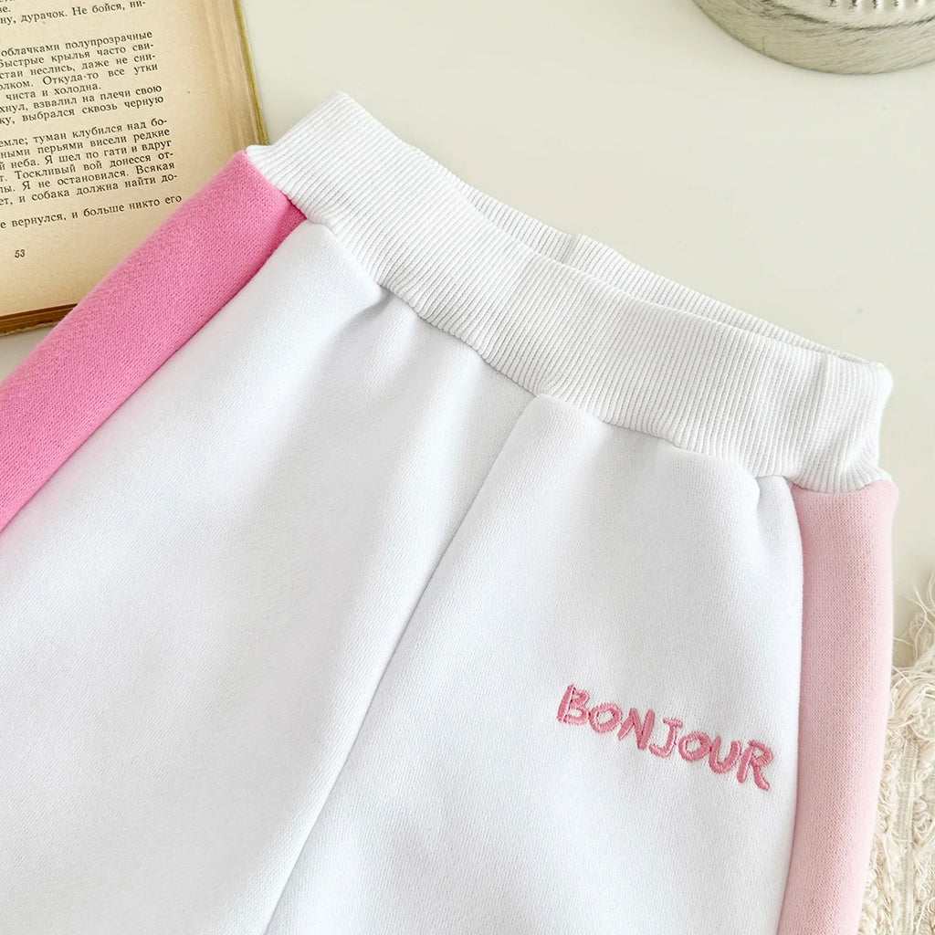 2025 Newborn Baby Girl Clothes Sets Infant Outfit Bonjour Tracksuit Trick Top Long Pants Winter Warm Sportswear Autumn New 2Pcs