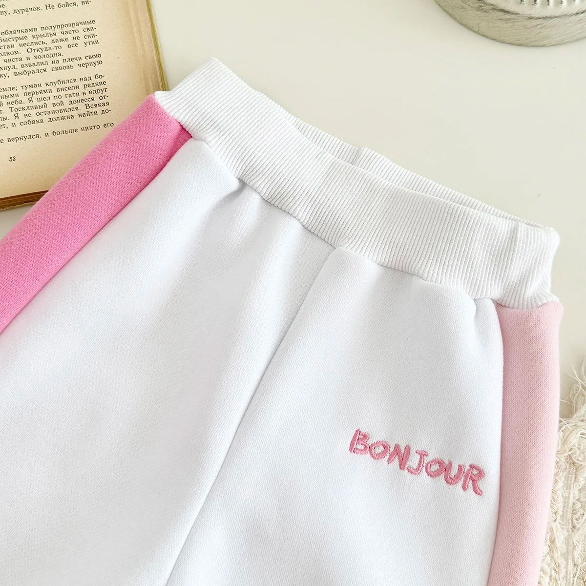 2025 Newborn Baby Girl Clothes Sets Infant Outfit Bonjour Tracksuit Trick Top Long Pants Winter Warm Sportswear Autumn New 2Pcs