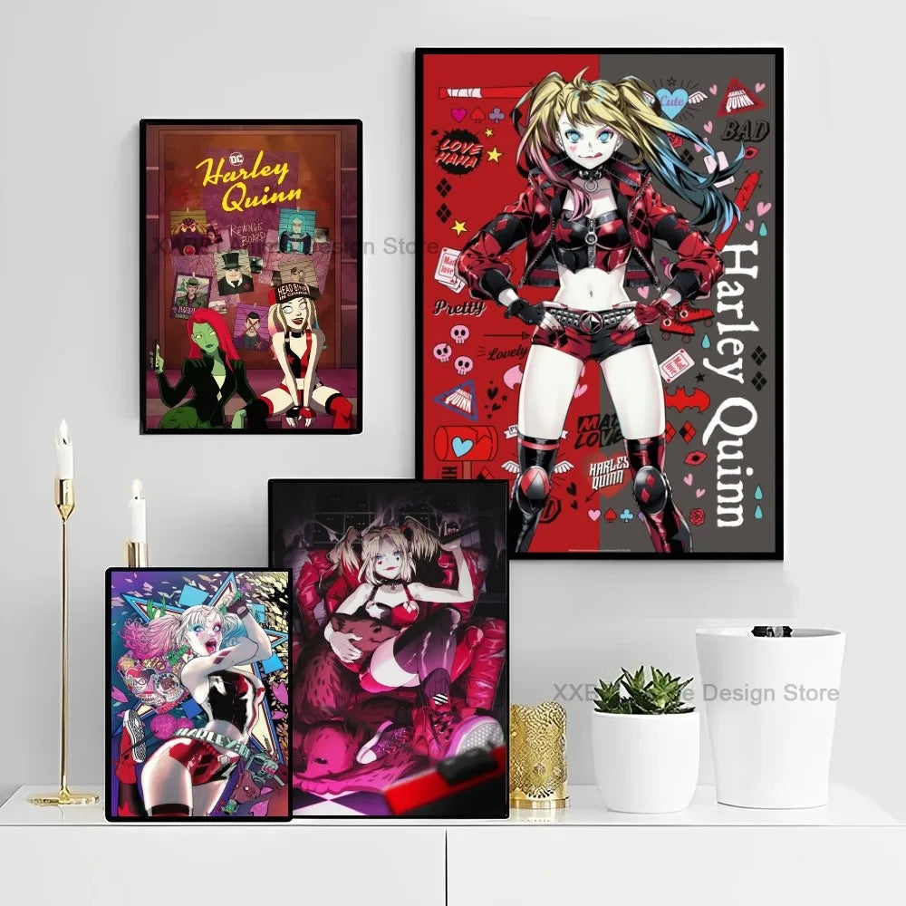 Décoration murale moderne pour la maison, affiches et autocollants H-Harley Cool Quinns, pour chambre à coucher, salle d'activités, bar, art mural à suspendre, peinture décorative