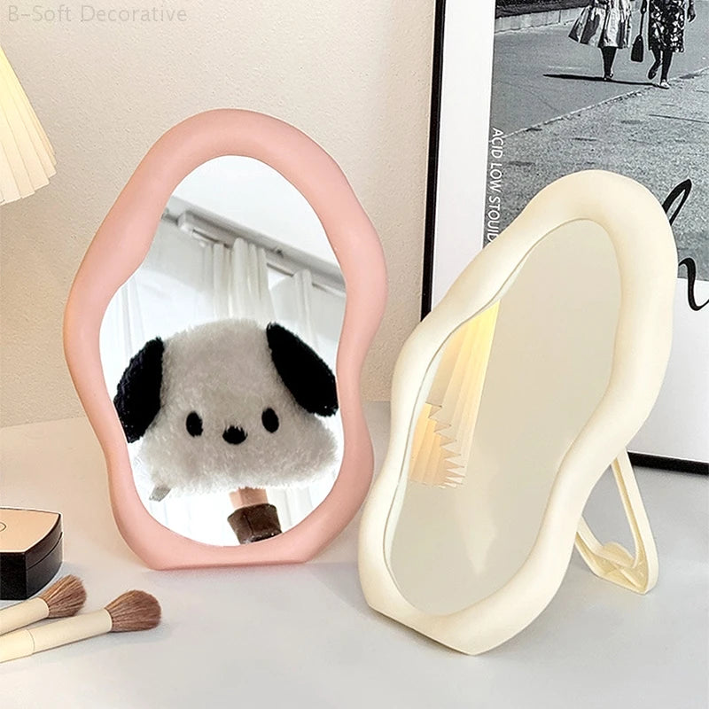 Irregular Makeup Mirrors Desktop Makeup Mirror Ins Cloud Makeup Mirror Aesthetic Room Decor Woman Makeup Supplies