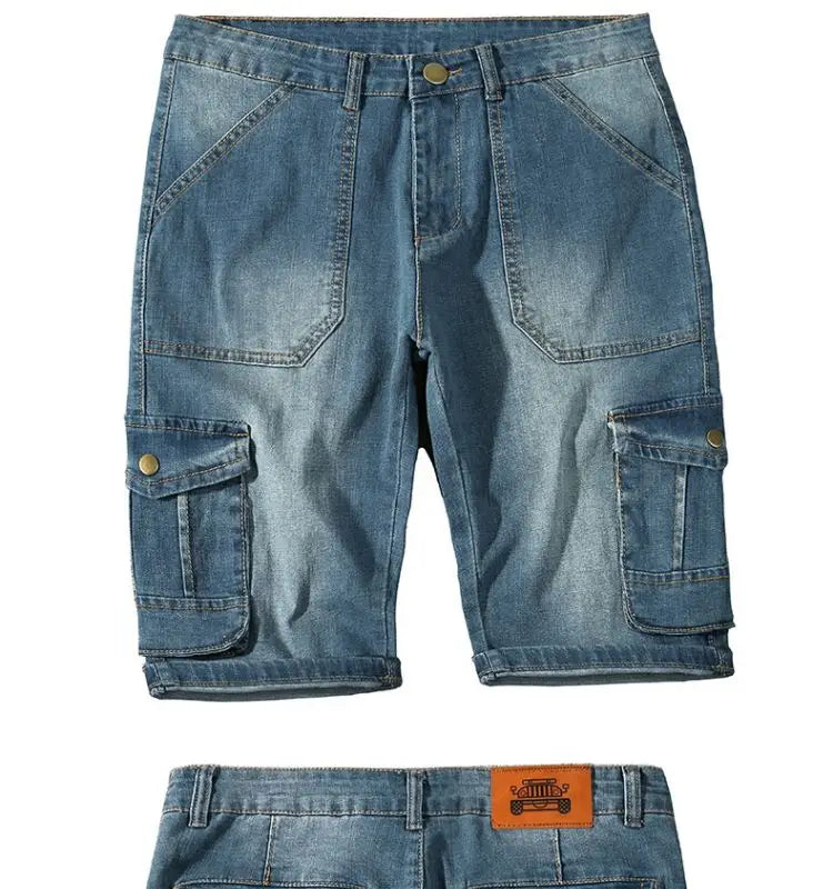 Summer Fashion Denim Jeans for Men Designer Knee Length Shorts Capri Loose Straight Leg Slim Casual Punk Workwear Cargo Shorts