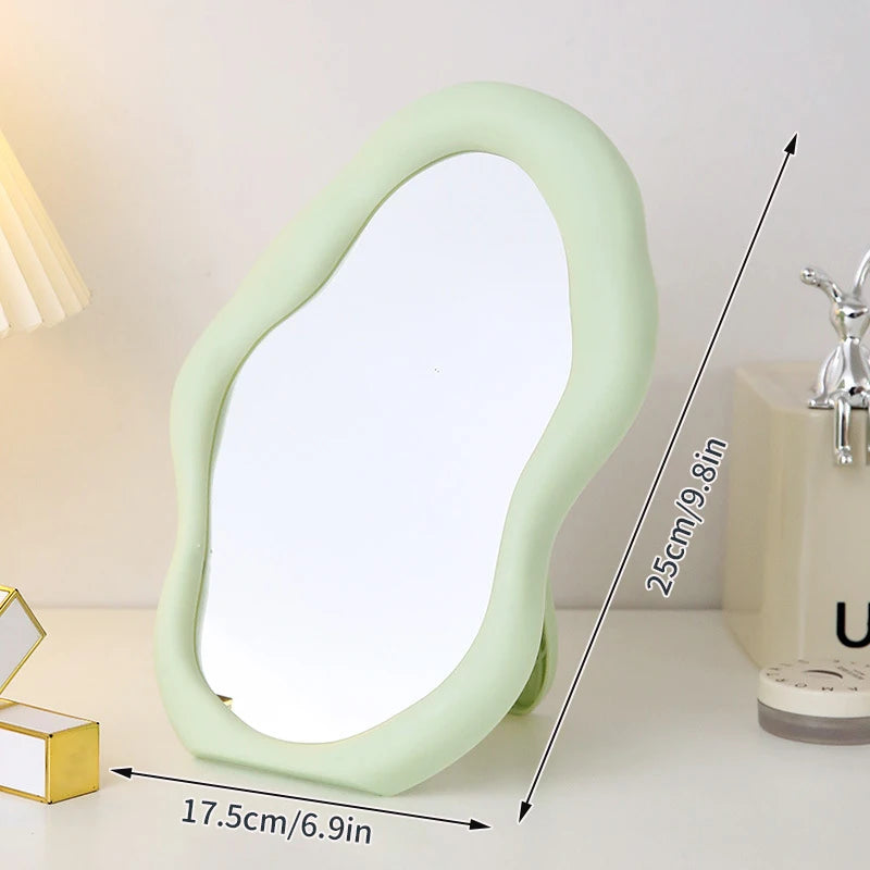 Irregular Makeup Mirrors Desktop Makeup Mirror Ins Cloud Makeup Mirror Aesthetic Room Decor Woman Makeup Supplies