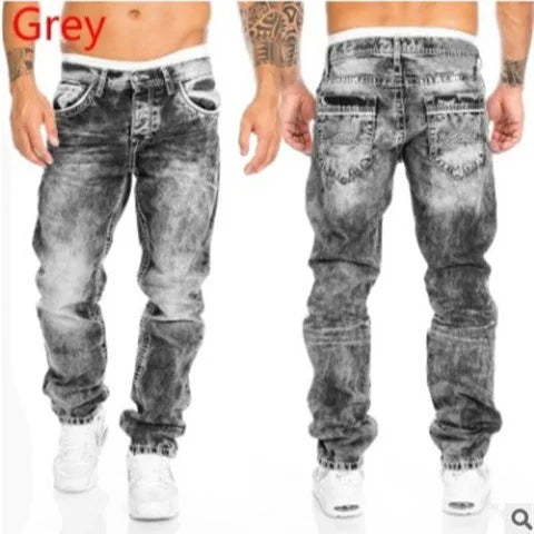 Jeans tendance pour hommes, coupe droite et décontractée, style hip-hop, avec coutures apparentes, tailles S à 5XL, collection européenne et américaine 2024.