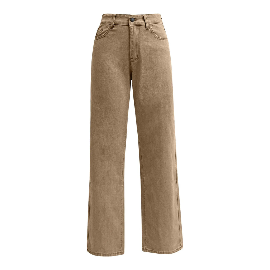 Women's High Waist Washed Women's Jeans Fashionable Versatile Straight Leg Pants Jeans Women Jean Pants Women Jeans Women 2025