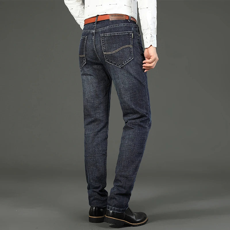 New Jeans Men Classical Jean High Quality Straight Leg Male Casual Pants Plus Size 30-40 Cotton Denim Trousers Ropa Hombre