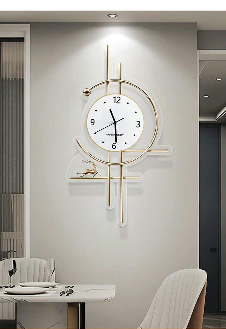 Horloge murale en métal pour salle de bain, salon, design xénomorphe, montre murale créative et tendance, motif paon, décoration de chambre