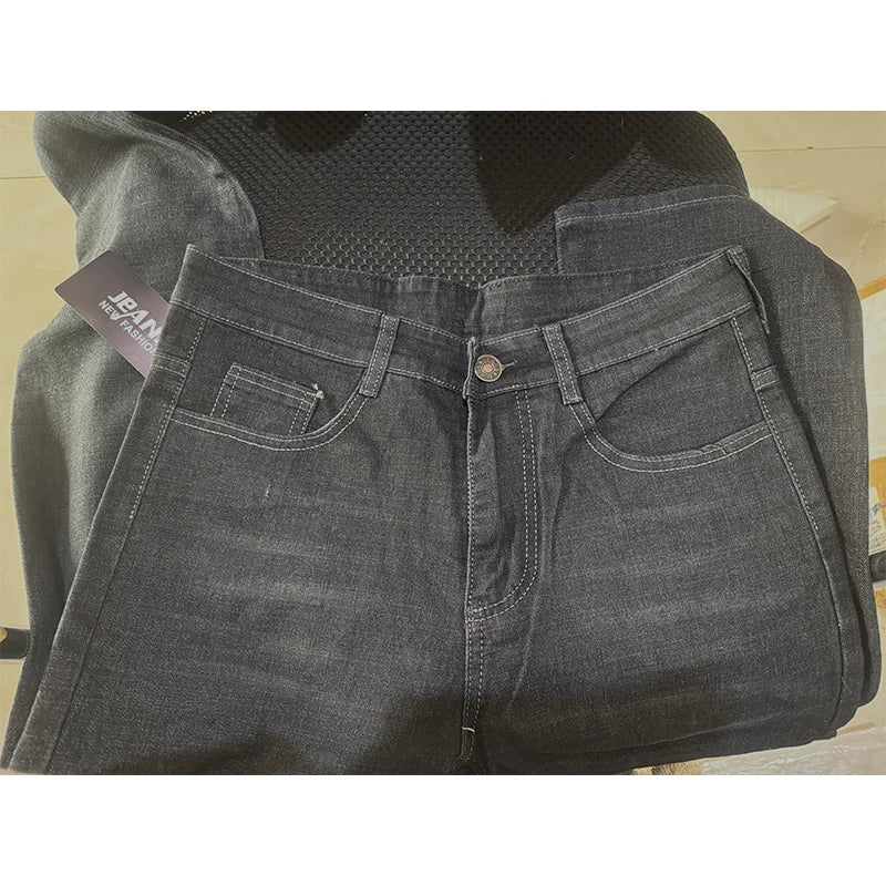 28-40 2024 Autumn/Winter New Men's Jeans High Quality Elastic Thickened Durable Pants with Washed Technology Denim Pants
