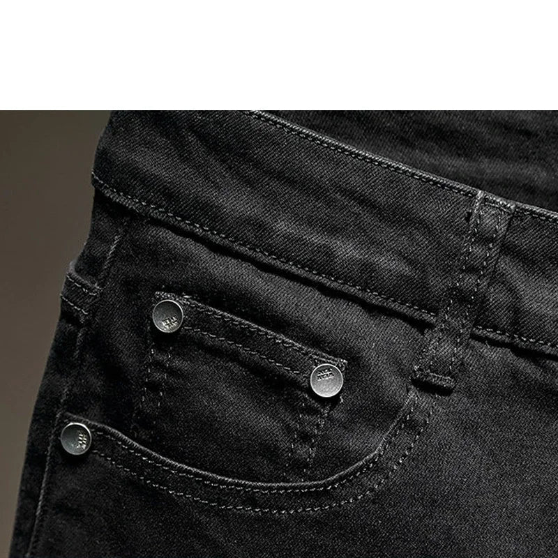 2024 Spring and Autumn New Men's Classic Fashion Black Straight Leg Jeans Men's Casual Slim Size High Quality Long Jeans 28-36