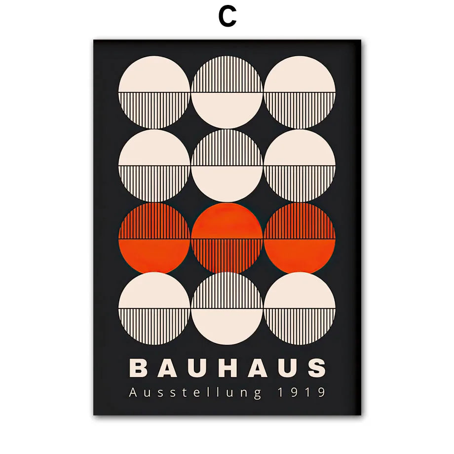Bauhaus Geometric Lines Rainbow Wall Art Posters Prints Nordic Abstract Canvas Painting Hotel Bar Pictures For Living Room Decor