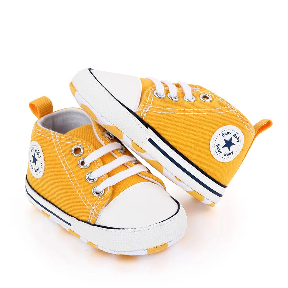 Chaussures bébé garçon fille, baskets classiques en toile décontractées, semelle souple, antidérapantes, pour nouveau-né, premier pas, D2486
