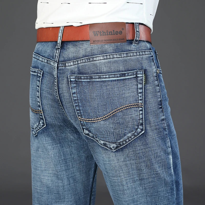 New Jeans Men Classical Jean High Quality Straight Leg Male Casual Pants Plus Size 30-40 Cotton Denim Trousers Ropa Hombre
