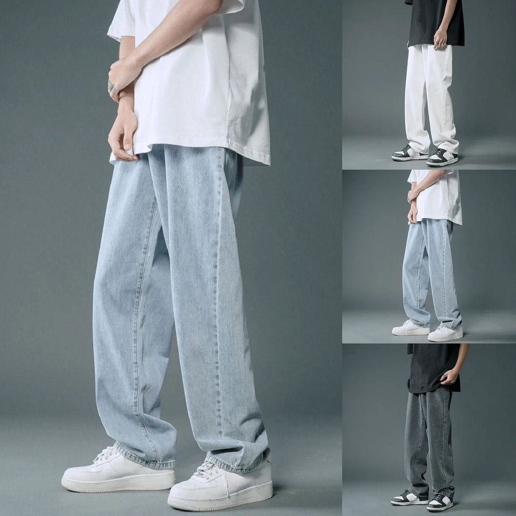Men Casual Fashion Loose Jeans Street Wide Leg Trousers Pants Male Clothes Casual Trousers Ropa Hombre Cargo Baggy