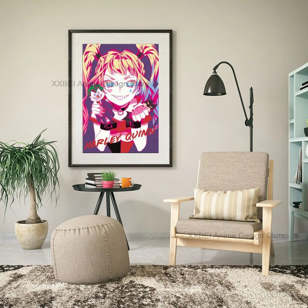 Décoration murale moderne pour la maison, affiches et autocollants H-Harley Cool Quinns, pour chambre à coucher, salle d'activités, bar, art mural à suspendre, peinture décorative