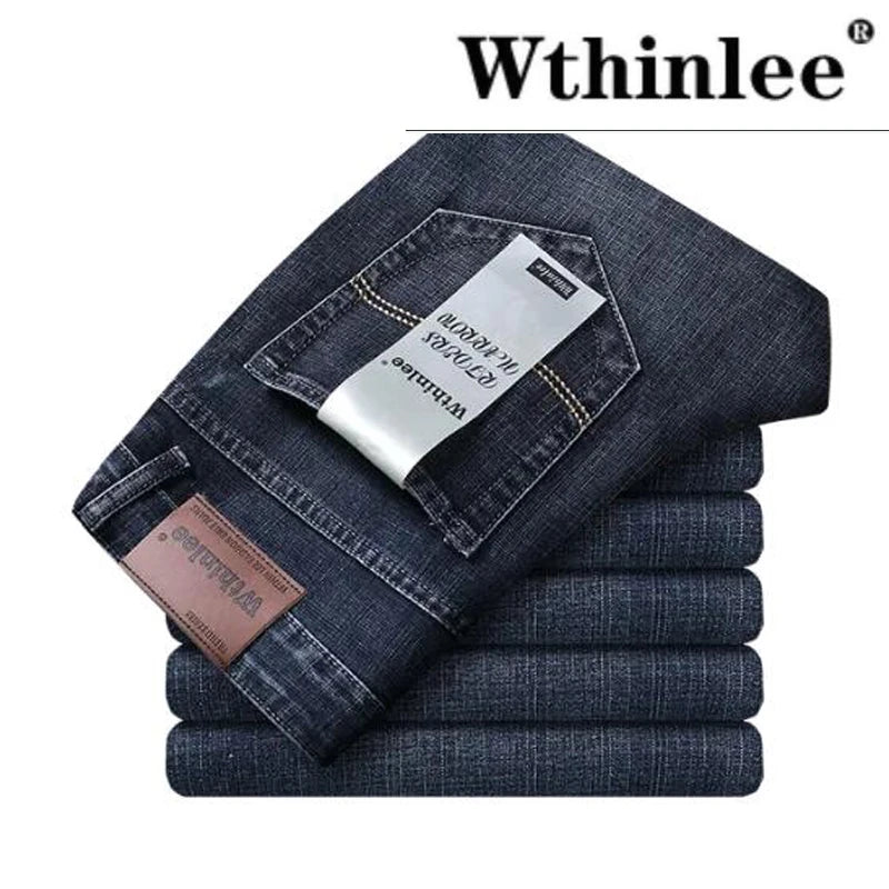 New Jeans Men Classical Jean High Quality Straight Leg Male Casual Pants Plus Size 30-40 Cotton Denim Trousers Ropa Hombre