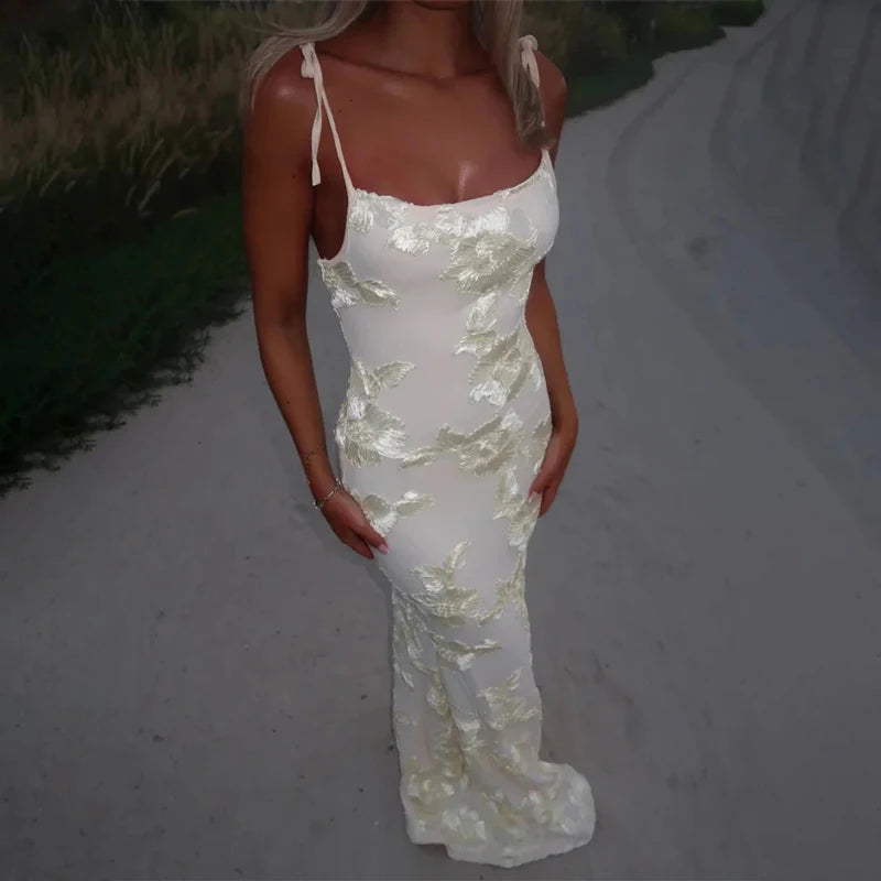 Luxury Printed Fashion Long Dress Women's Lace-Up High Waist Patchwork Slim Backless Elegant Party Dress Female Maxi Dress Y2k