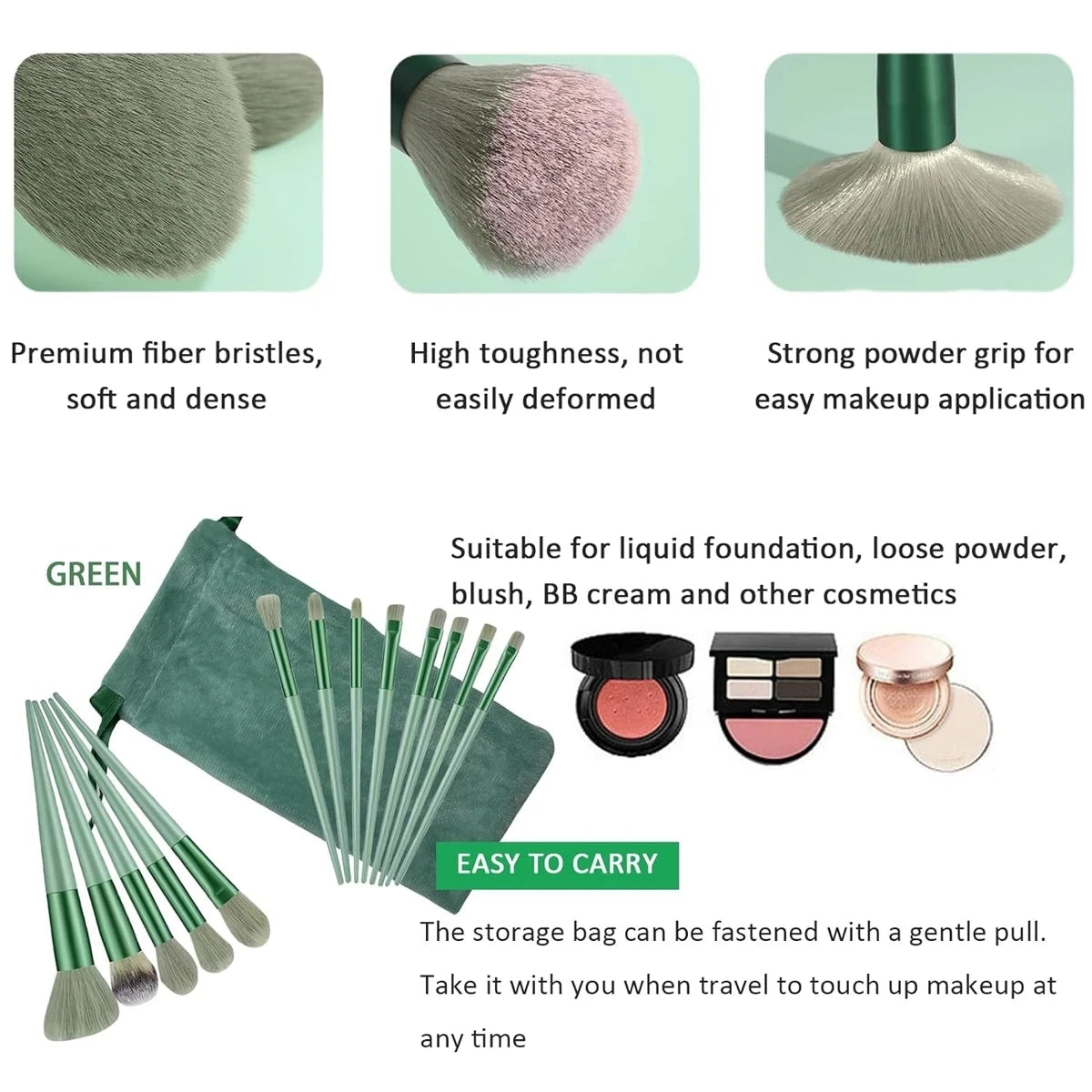 Ensemble de 13 pinceaux de maquillage, pinceau de maquillage portable, pinceau à paupières, pinceau à blush en poudre super doux, outil de maquillage