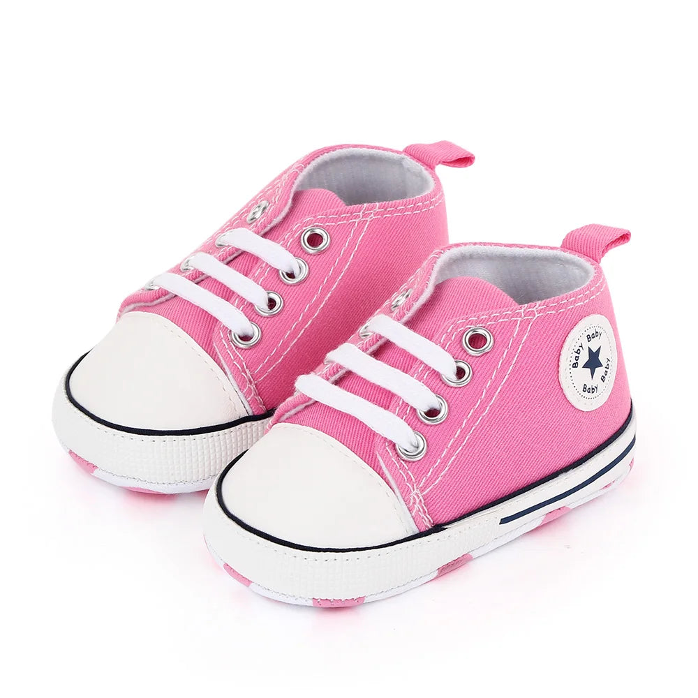 Chaussures bébé garçon fille, baskets classiques en toile décontractées, semelle souple, antidérapantes, pour nouveau-né, premier pas, D2486
