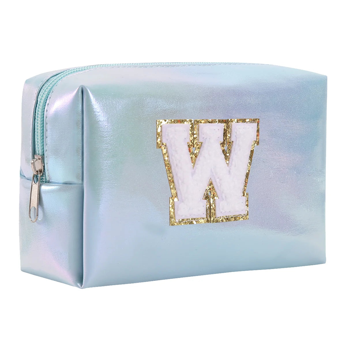 Personalized Initial Makeup Bag,Letter Zipper Cosmetic Bag for Womens,Preppy Makeup Bags,Makeup Pouch, Travel Makeup Bags