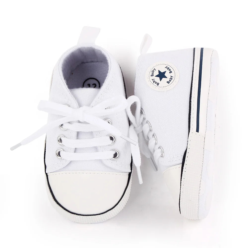 Chaussures bébé garçon fille, baskets classiques en toile décontractées, semelle souple, antidérapantes, pour nouveau-né, premier pas, D2486