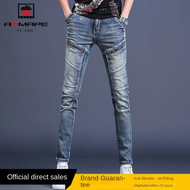 Streetwear Trending Slim Denim Jeans for Men Casual Spring Autumn Luxury Men's Clothing Slim Fit Jeans Men Washed Trousers Male